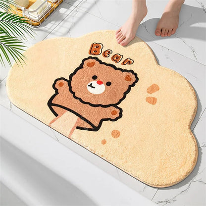 50*80cm Furry Bathroom Rug Non-slip Floor Carpet Water Absorbent Bath Mat