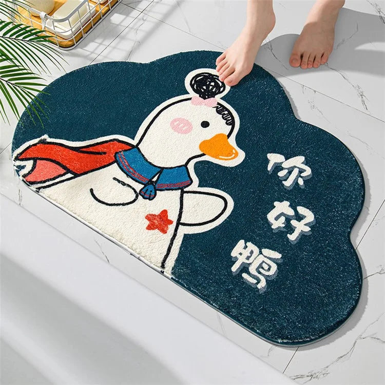 50*80cm Furry Bathroom Rug Non-slip Floor Carpet Water Absorbent Bath Mat