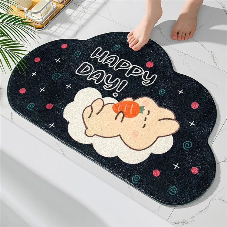 50*80cm Furry Bathroom Rug Non-slip Floor Carpet Water Absorbent Bath Mat