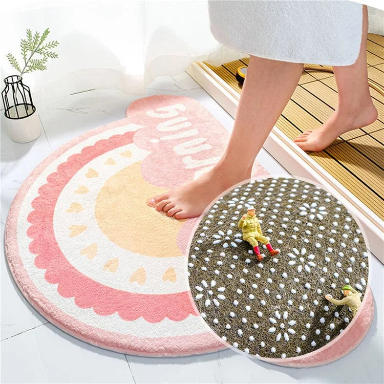 50*80cm Furry Bathroom Rug Non-slip Floor Carpet Water Absorbent Bath Mat
