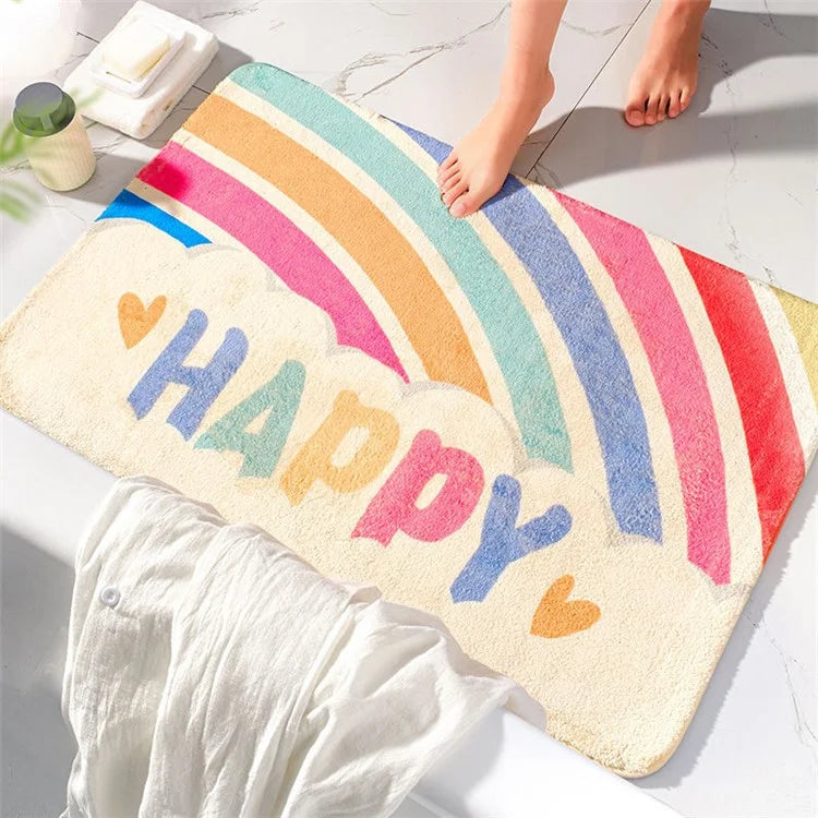 40*60cm Bathroom Door Mat Non-slip Furry Floor Carpet Absorbent Bath Mat / Square