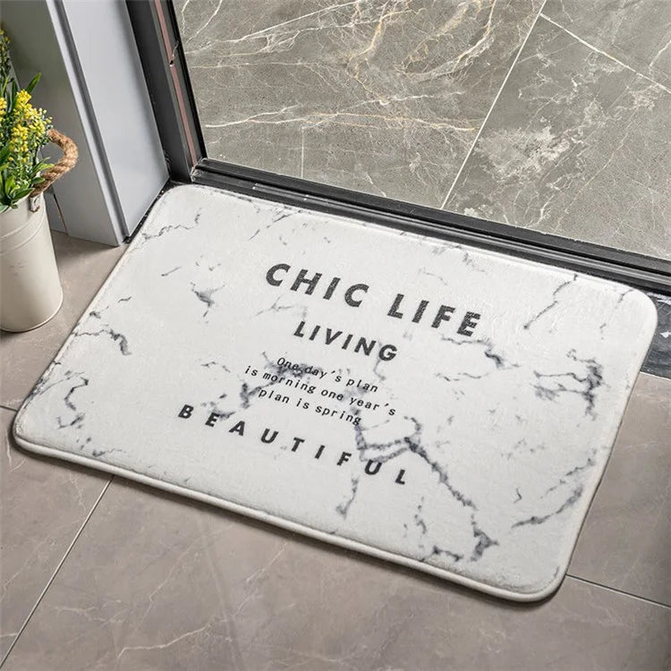 40x60cm Square Entrance Door Mat Non-Slip Water Absorbent Bathroom Mat Carpet