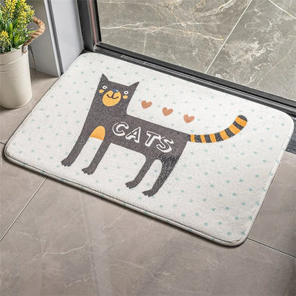 40x60cm Square Entrance Door Mat Non-Slip Water Absorbent Bathroom Mat Carpet