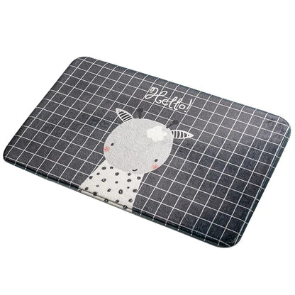 40x60cm Square Entrance Door Mat Non-Slip Water Absorbent Bathroom Mat Carpet