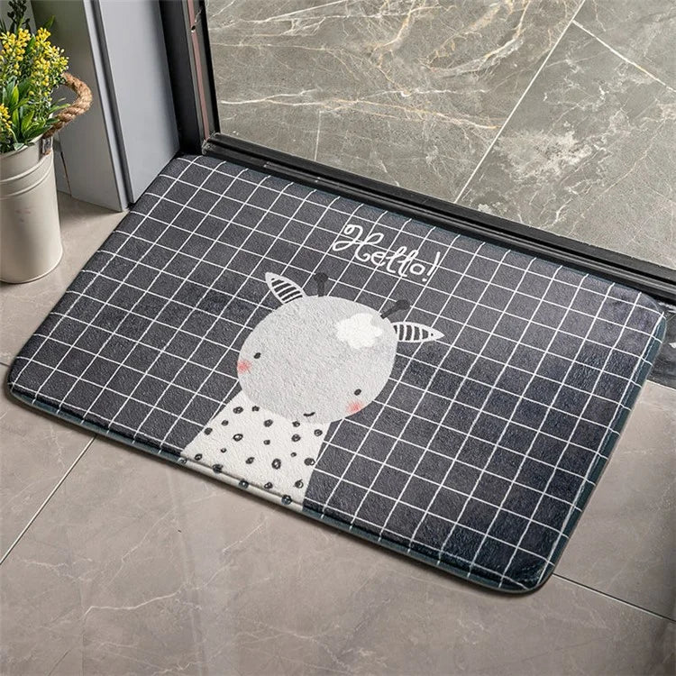 40x60cm Square Entrance Door Mat Non-Slip Water Absorbent Bathroom Mat Carpet