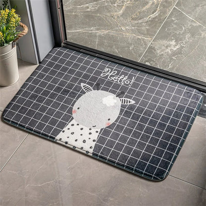 40x60cm Square Entrance Door Mat Non-Slip Water Absorbent Bathroom Mat Carpet