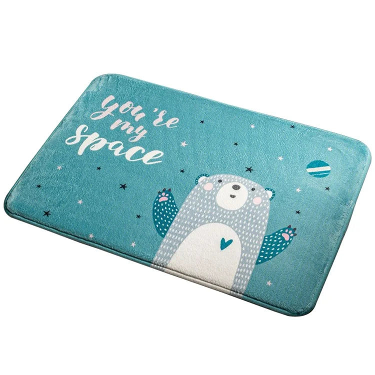 40x60cm Square Entrance Door Mat Non-Slip Water Absorbent Bathroom Mat Carpet