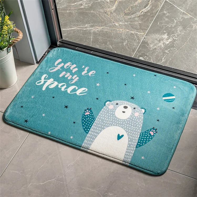 40x60cm Square Entrance Door Mat Non-Slip Water Absorbent Bathroom Mat Carpet