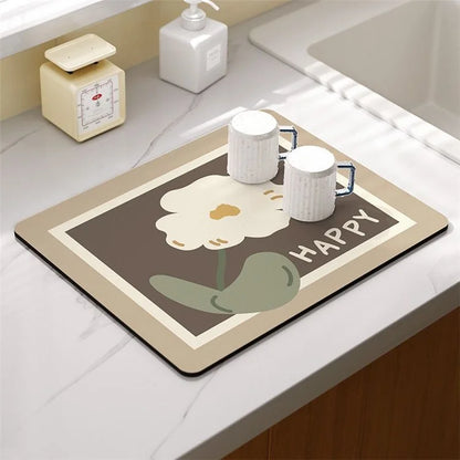 30x40cm Absorbent Drainage Dish Drying Mat Tableware Draining Pad