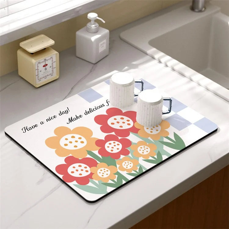 30x40cm Absorbent Drainage Dish Drying Mat Tableware Draining Pad