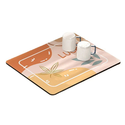 50x60cm Diatomite Super Absorbent Draining Mat Non-Slip Kitchen Counter Tableware Pad