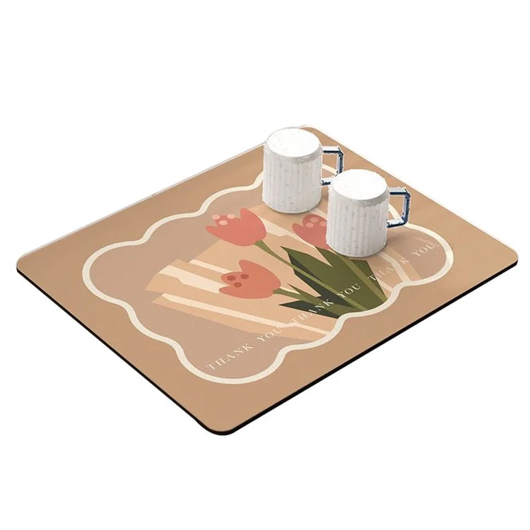 50x60cm Diatomite Super Absorbent Draining Mat Non-Slip Kitchen Counter Tableware Pad