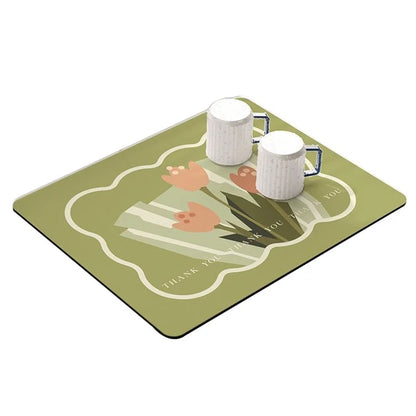 50x60cm Diatomite Super Absorbent Draining Mat Non-Slip Kitchen Counter Tableware Pad