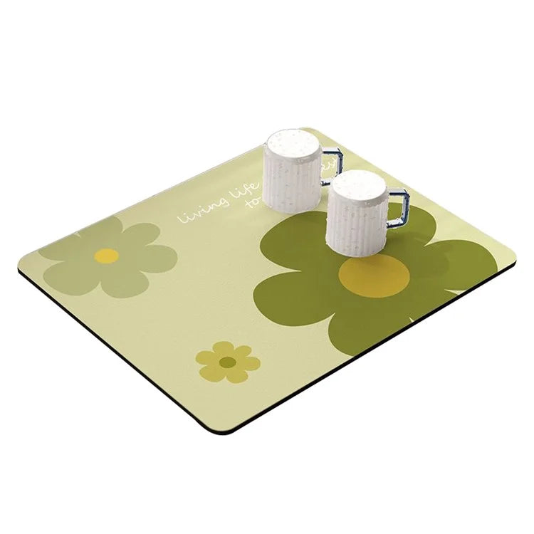 50x60cm Diatomite Super Absorbent Draining Mat Non-Slip Kitchen Counter Tableware Pad