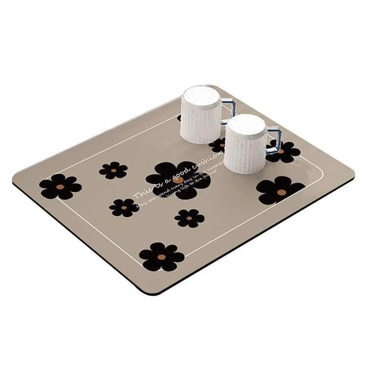 50x60cm Diatomite Super Absorbent Draining Mat Non-Slip Kitchen Counter Tableware Pad