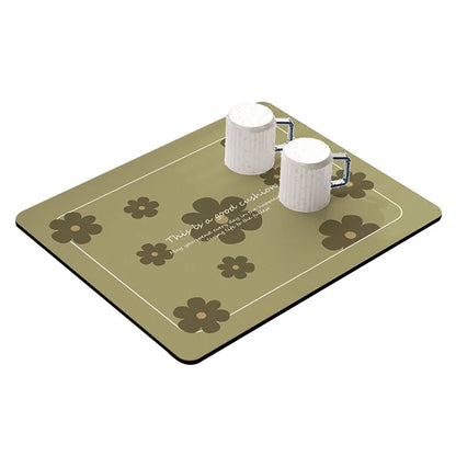 50x60cm Diatomite Super Absorbent Draining Mat Non-Slip Kitchen Counter Tableware Pad