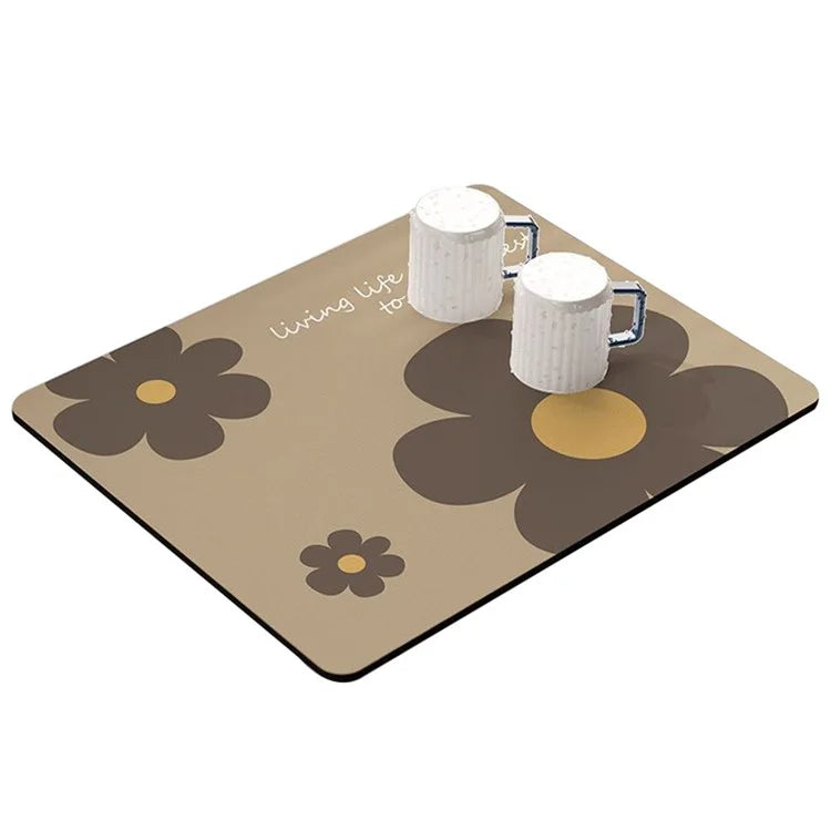 50x60cm Diatomite Super Absorbent Draining Mat Non-Slip Kitchen Counter Tableware Pad