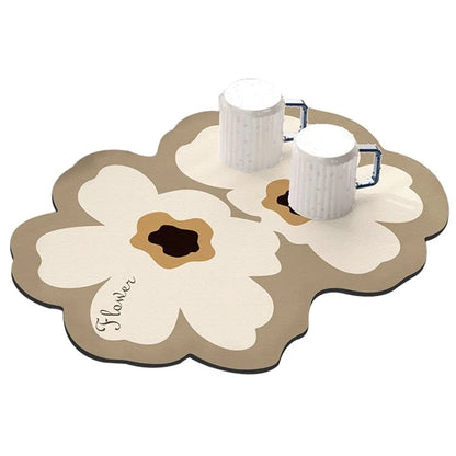 50x60cm Diatomite Super Absorbent Draining Mat Non-Slip Kitchen Counter Tableware Pad