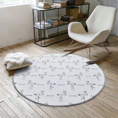 60x60cm Round Bathroom Rug Non-slip Soft Area Mat for Bath Bedroom Playroom