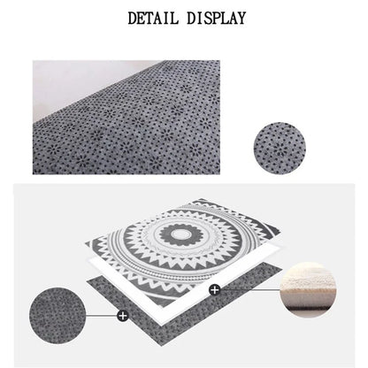 60x60cm Round Bathroom Rug Non-slip Soft Area Mat for Bath Bedroom Playroom