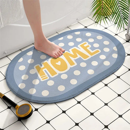 Bathroom Rug 40x60cm Water Absorbent Mat Anti-Slip Bottom