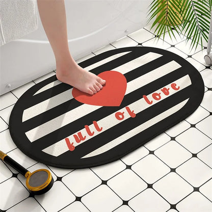 Bathroom Rug 40x60cm Water Absorbent Mat Anti-Slip Bottom