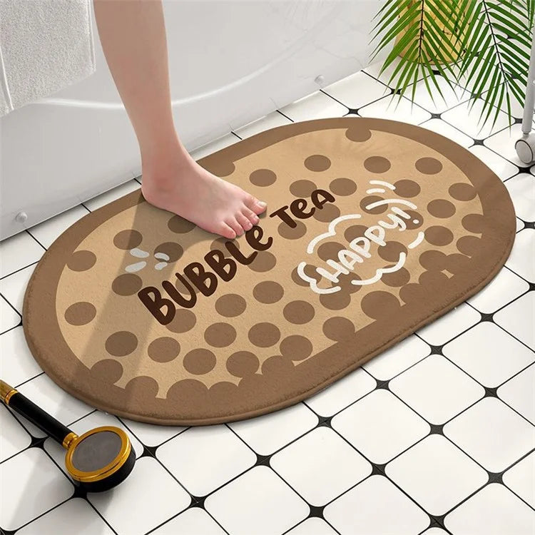 Bathroom Rug 40x60cm Water Absorbent Mat Anti-Slip Bottom Tea