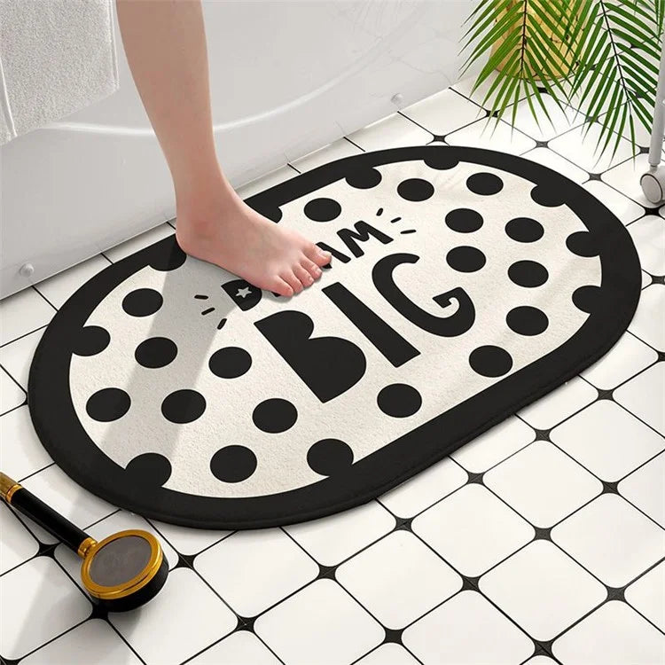 Bathroom Rug 40x60cm Water Absorbent Mat Anti-Slip Bottom