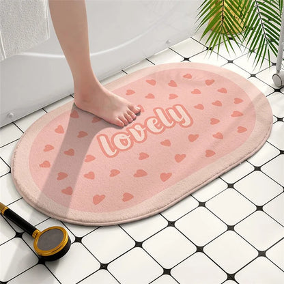 Bathroom Rug 40x60cm Water Absorbent Mat Anti-Slip Bottom