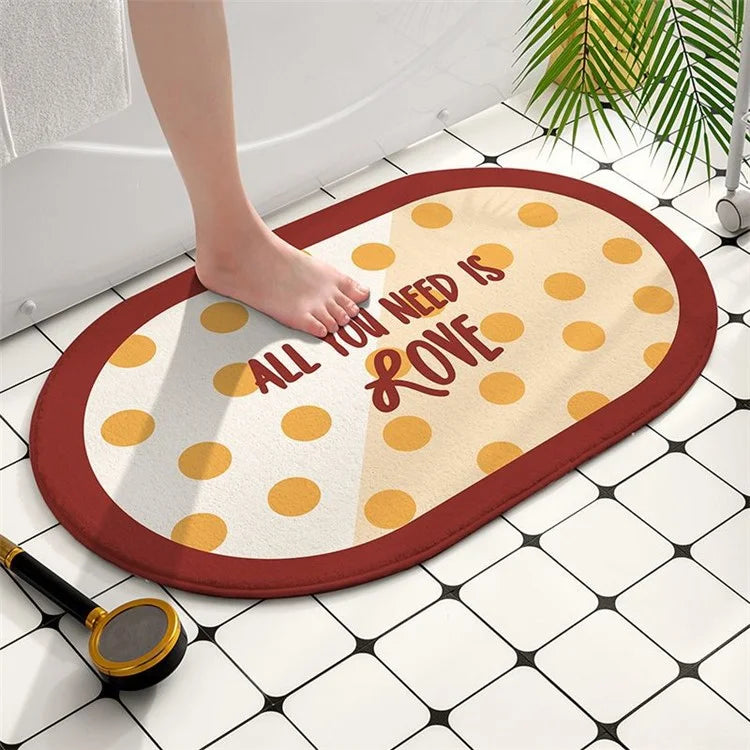 Bathroom Rug 40x60cm Water Absorbent Mat Anti-Slip Bottom