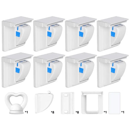 8Pcs Magnetic Cupboard Lock with Key Child Safety Lock for Kitchen Cabinets and Drawers