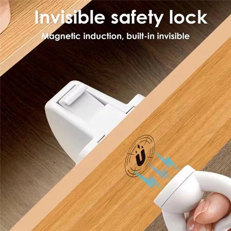 8Pcs Magnetic Cupboard Lock with Key Child Safety Lock for Kitchen Cabinets and Drawers