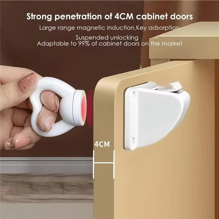 8Pcs Magnetic Cupboard Lock with Key Child Safety Lock for Kitchen Cabinets and Drawers