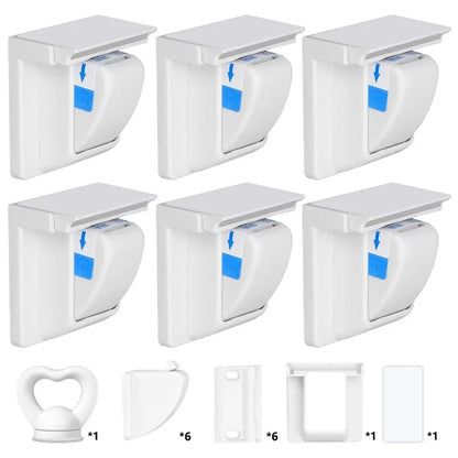 6Pcs Magnetic Cupboard Lock with Key Child Safety Lock for Kitchen Cabinets and Drawers