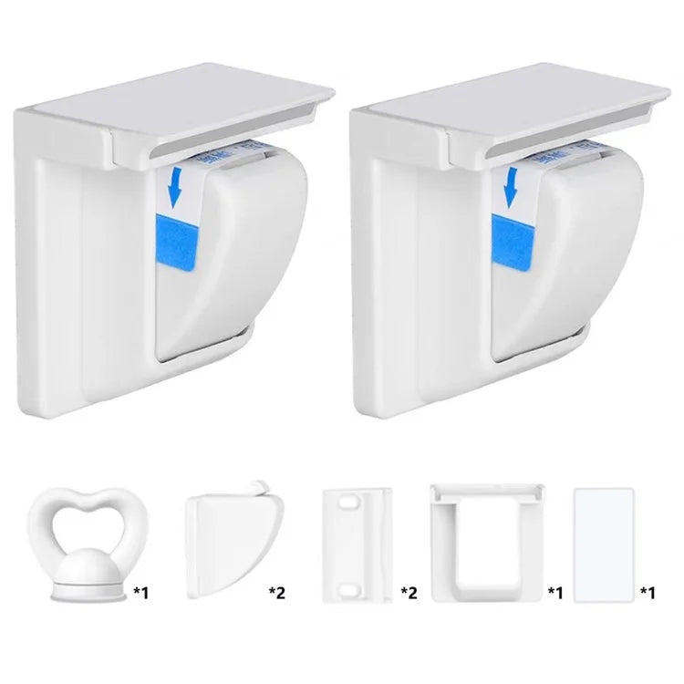 2Pcs Magnetic Cupboard Lock with Key Child Safety Lock for Kitchen Cabinets and Drawers