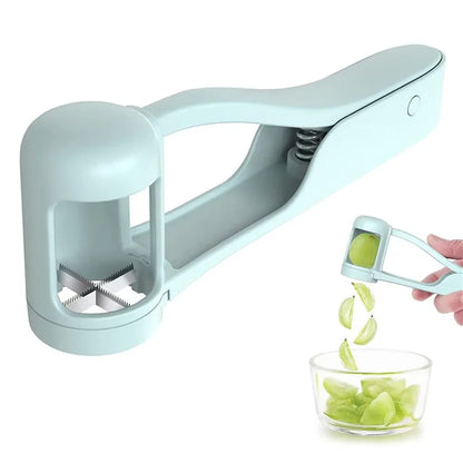 Multi-Function Grape Cutter Tomato Cherry Strawberry Cutter Tools Into 4 Pieces (No FDA, BPA-Free) - Baby Blue