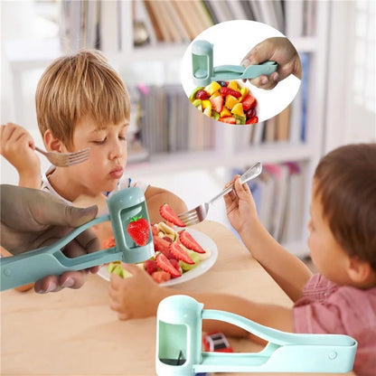 Multi-Function Grape Cutter Tomato Cherry Strawberry Cutter Tools Into 4 Pieces (No FDA, BPA-Free) - Baby Blue