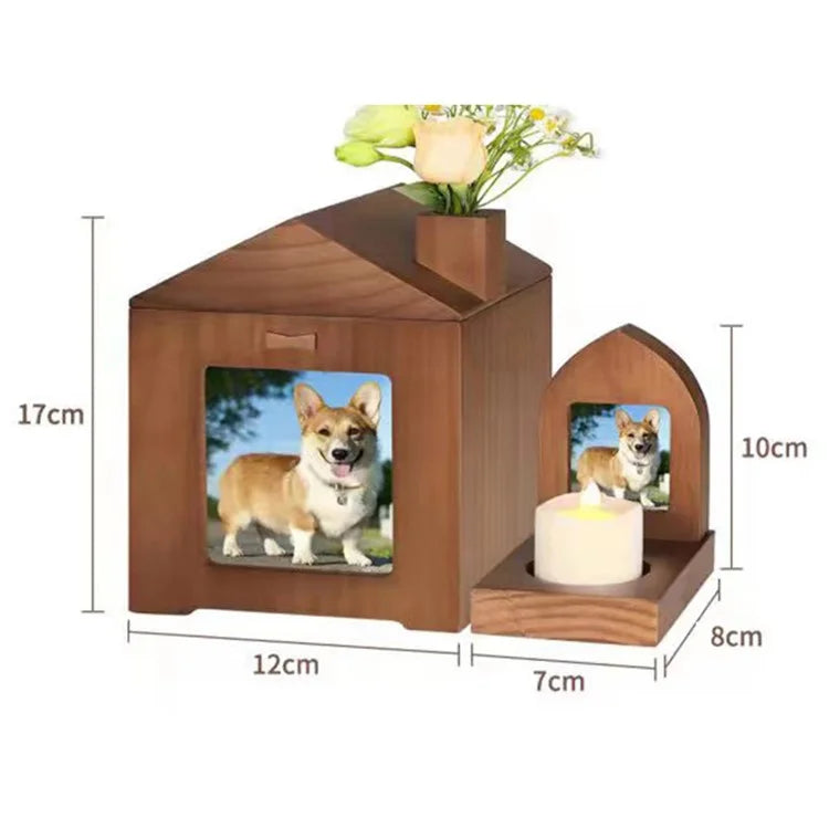 Solid Wood Photo Frame Pet Cremation Ash Urn Cat Dog Keepsake Memory Box Remembrance Gift