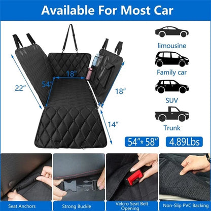 CZD-U-01 137x147cm Car Back Seat Detachable Pet Mat Waterproof Pet Dog Car Hammock