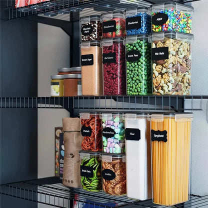 7Pcs / Set Kitchen Sealed Jar Grain Storage Box Refrigerated Odor-Free Transparent PP Fresh-Keeping Box (BPA Free, FDA Certified)