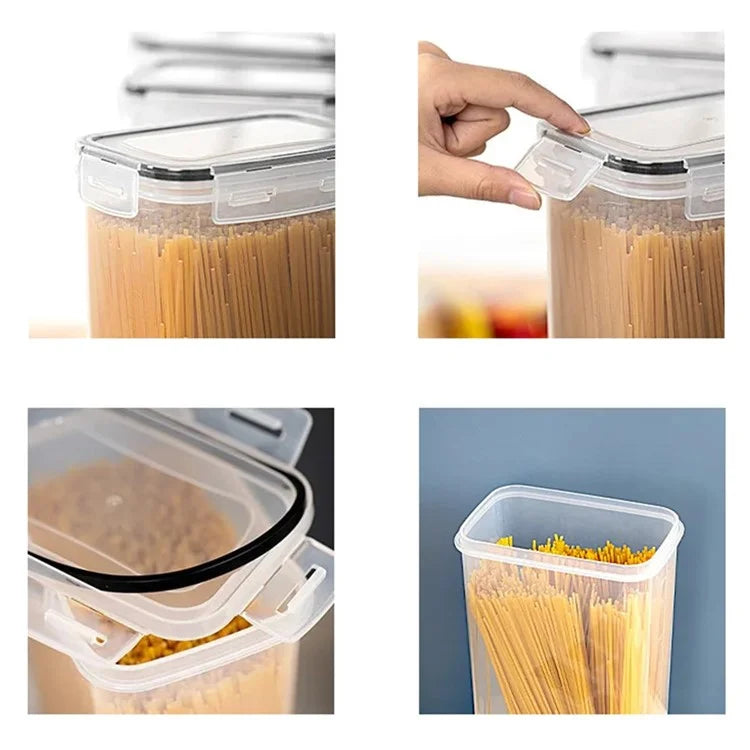 7Pcs / Set Kitchen Sealed Jar Grain Storage Box Refrigerated Odor-Free Transparent PP Fresh-Keeping Box (BPA Free, FDA Certified)