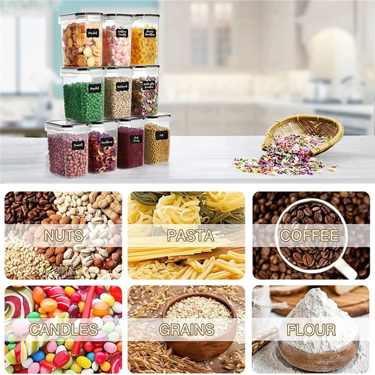 16Pcs / Set Kitchen Sealed Jar Grain Storage Box Refrigerated Odor-Free Transparent PP Fresh-Keeping Box (BPA Free, FDA Certified)