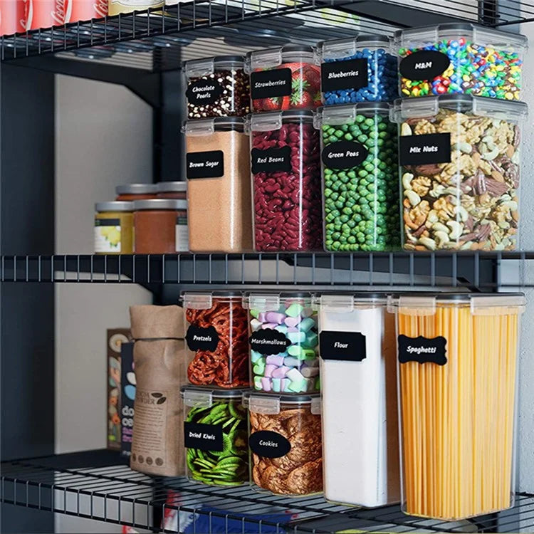 16Pcs / Set Kitchen Sealed Jar Grain Storage Box Refrigerated Odor-Free Transparent PP Fresh-Keeping Box (BPA Free, FDA Certified)