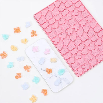 72 Grids Christmas Snowman Gingerbread Man Silicone Cake Mold DIY Candy Chocolate Biscuit Baking Tool (No FDA Certificate)