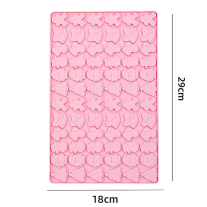 72 Grids Christmas Snowman Gingerbread Man Silicone Cake Mold DIY Candy Chocolate Biscuit Baking Tool (No FDA Certificate)