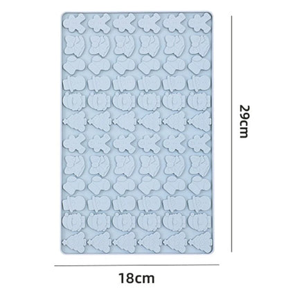 72 Grids Christmas Snowman Gingerbread Man Silicone Cake Mold DIY Candy Chocolate Biscuit Baking Tool (No FDA Certificate)