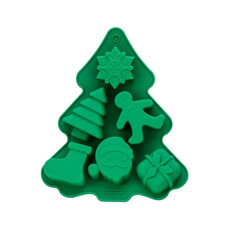 Christmas Silicone Baking Mold Snowman Santa Cake Mold for Chocolate Jello (BPA-Free, No FDA Certified)
