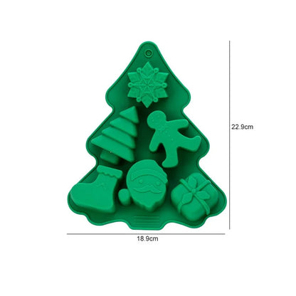 Christmas Silicone Baking Mold Snowman Santa Cake Mold for Chocolate Jello (BPA-Free, No FDA Certified)