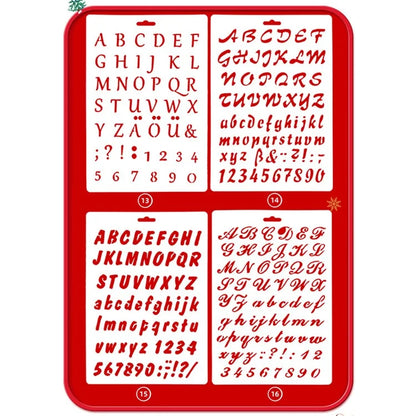 Christmas Cake Stencil Templates Decoration Mold Tools Coffee Decorating Molds (BPA-Free, No FDA Certificate)