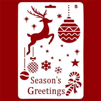 Christmas Cake Stencil Templates Decoration Mold Tools Coffee Decorating Molds (BPA-Free, No FDA Certificate)
